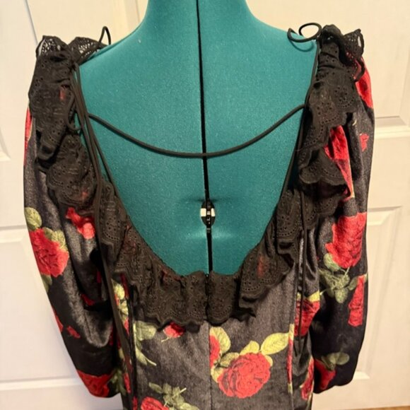 For Love & Lemons Yara Rose Velour Mini Dress Size 2X - Picture 9 of 16